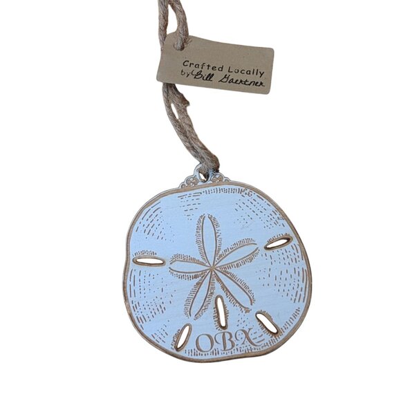 OBX Sand Dollar Wooden Ornament - Picture 1 of 4